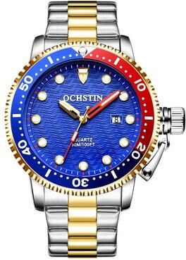 Everyday Crate OCHSTIN Men Waterproof Quartz Watch Stainless Steel silver+gold