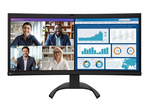 EIZO FlexScan EV3450XC-BK - Mit FlexStand - LED-Monitor - gebogen - 86.4 cm (34") (EV3450XC-BK)