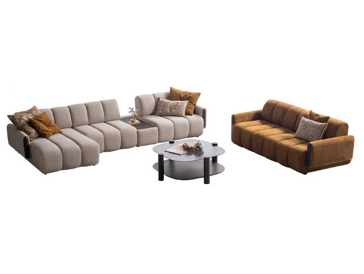 JVmoebel Ecksofa Edles Ecksofa mit Holzdetails und stilvollem Design