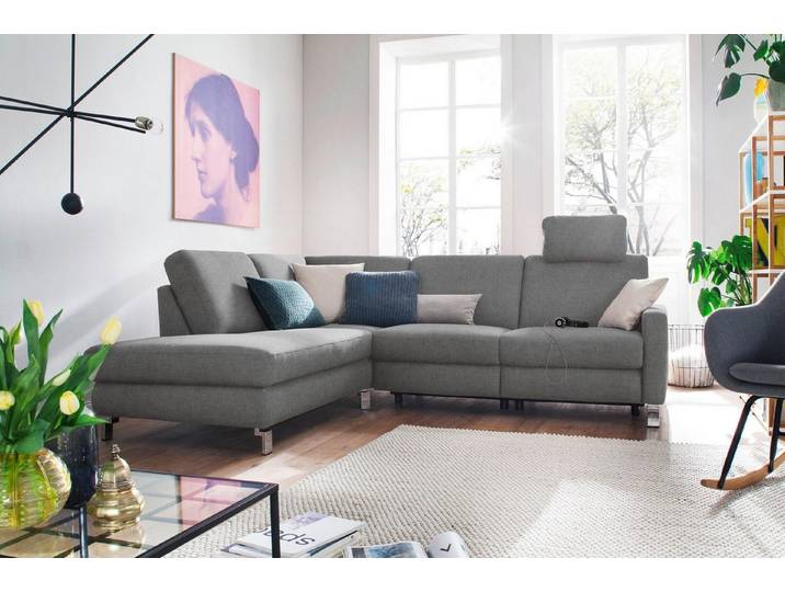 3C Candy Ecksofa Mainau modern und elegant, mit gutem Sitzkomfort, L-Form, wahlweise mit elektrischer Relaxfunktion, Federkern
