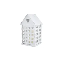 Laterne "Haus"   ¦ weiß ¦ Metall ¦ Maße (cm): B: 18,5 H: 32 T: 18.0