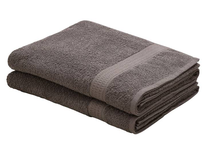 Strandtücher OTTO HOME Juna, 2 Strandtücher 100x180, 100% Baumwolle, Set und als Serie , grau (anthrazit), B:100cm L:180cm, Walkfrottee, Obermaterial: 100% Baumwolle, Handtücher, Strandtücher, Handtuch-Set, mit Bordüre, Handtücher in Uni-Farben, weich, Topseller