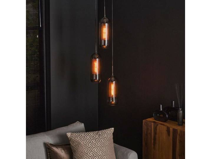 Liadomo Pendelleuchte Otway Rondell, mundgeblasenes Rauchglas In