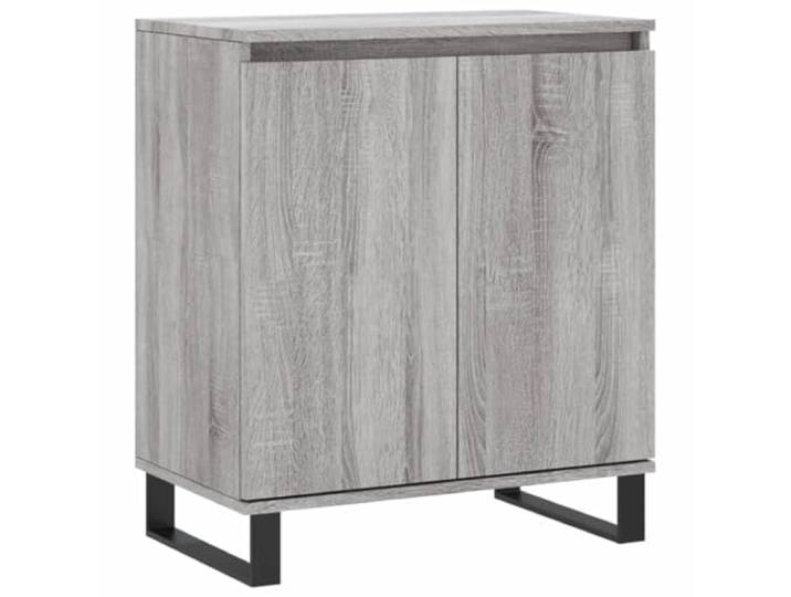 Sideboard Grau Sonoma 60x35x70 cm aus Holzwerkstoff mit Eisenbeinen Sideboard, Holzwerkstoff, Eisenbeine, Stauraum, Deko-Präsentation, Reinigung feucht