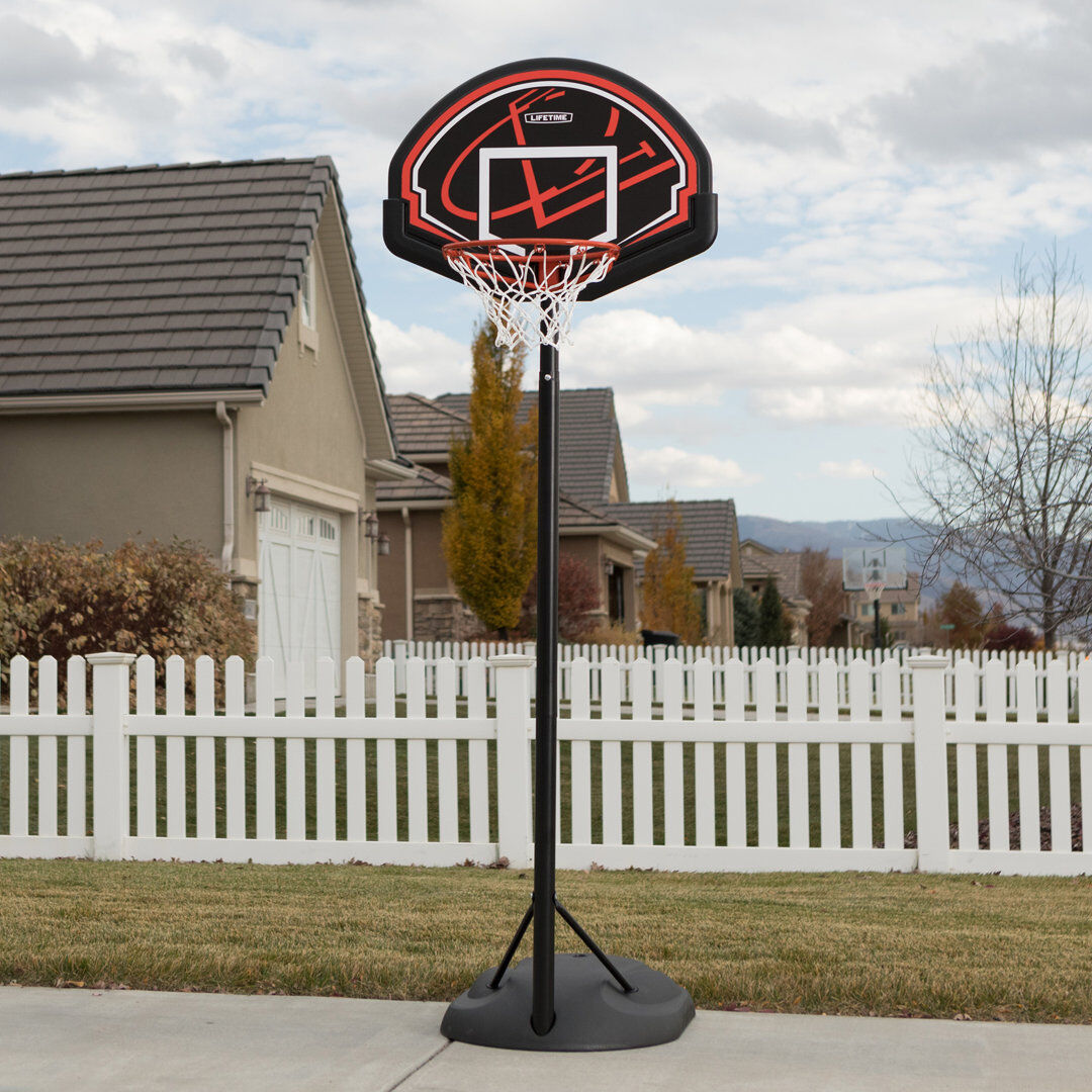 Lifetime Adjustable Youth Portable Basketball Hoop Black;Black/Orange/White 80.2cm H X 81.3cm W X 80.2cm D