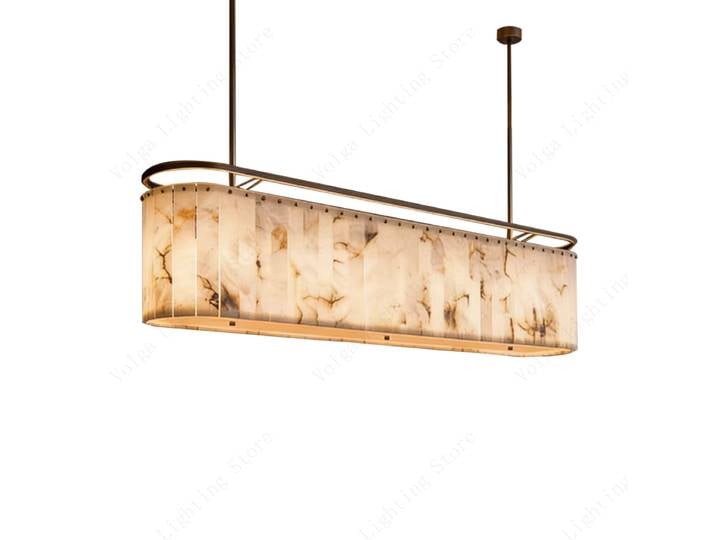 Lampes suspendues modernes de luxe, longues, pour la décoration de salle à manger, imitation marbre, luminaire pour îlot de cuisine, restaurant, Lamparas