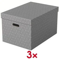 Esselte 3er-Set Archivbox »Home L« grau, 35.5x30.5x51 cm