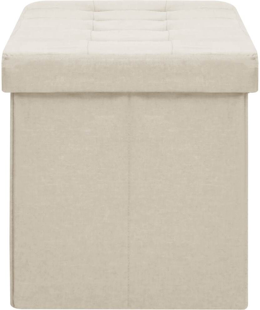 vidaXL Banc de rangement pliable Blanc crème Faux lin