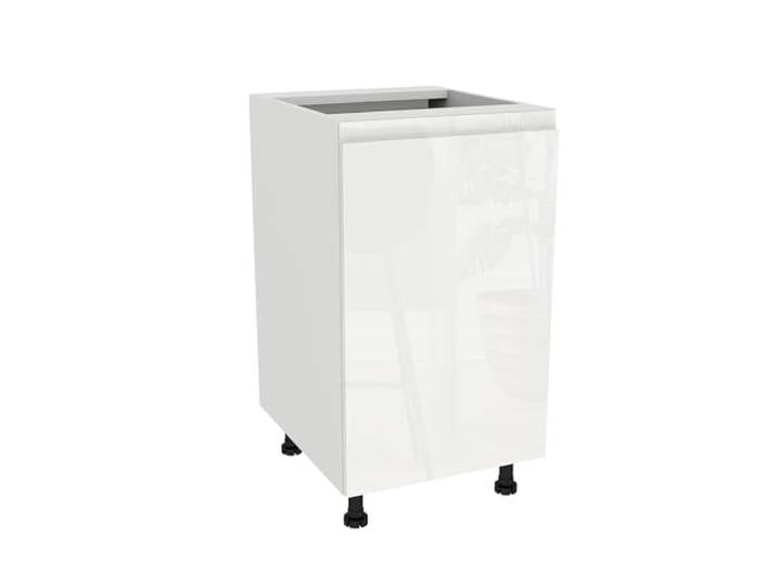 Laclar FREZO Spülenunterschrank - Grifflos - Soft-Close - Hochglanz - Funktional & Elegant für Ihre Küche - 45x48,5x72 cm - Weiß, Front: Hochglanz Weiß grifflos