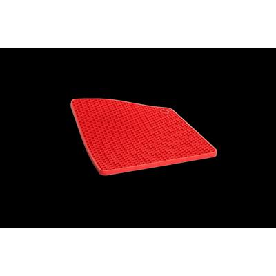 Pfannenuntersetzer WOLL "WOLL Silikonuntersetzer 19 x 19 x 1 cm", rot, B:19,5cm H:1cm T:19,5cm, Silikon, Untersetzer, Pfannenuntersetzer, Hitzebeständig, Spülmaschinengeeignet, mit Wabenstruktur