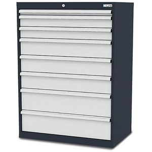 Simplaflex Schubladenschrank CL9H121232, Metall, 8 Schübe, lichtgrau, (B/H/T) 90 x 122 x 58cm
