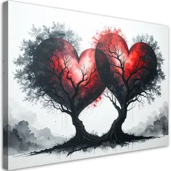 LEINWANDBILD Bäume aus dem Herzen 120x80cm