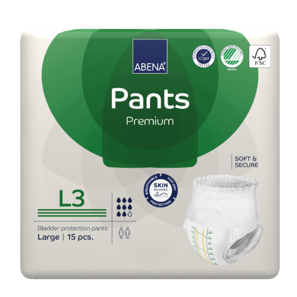 Abena Pants Premium 3 Large - 12 paquets de 15 protections
