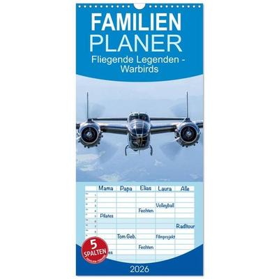Familienplaner 2026 - Fliegende Legenden - Warbirds mit 5 Spalten (Wandkalender, 21 x 45 cm) CALVENDO