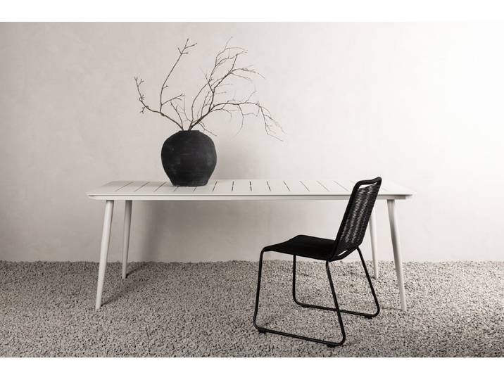 Gartentisch Imani - rechteckiger, beiger Esstisch aus Aluminium - Beige - Luxusbetten24
