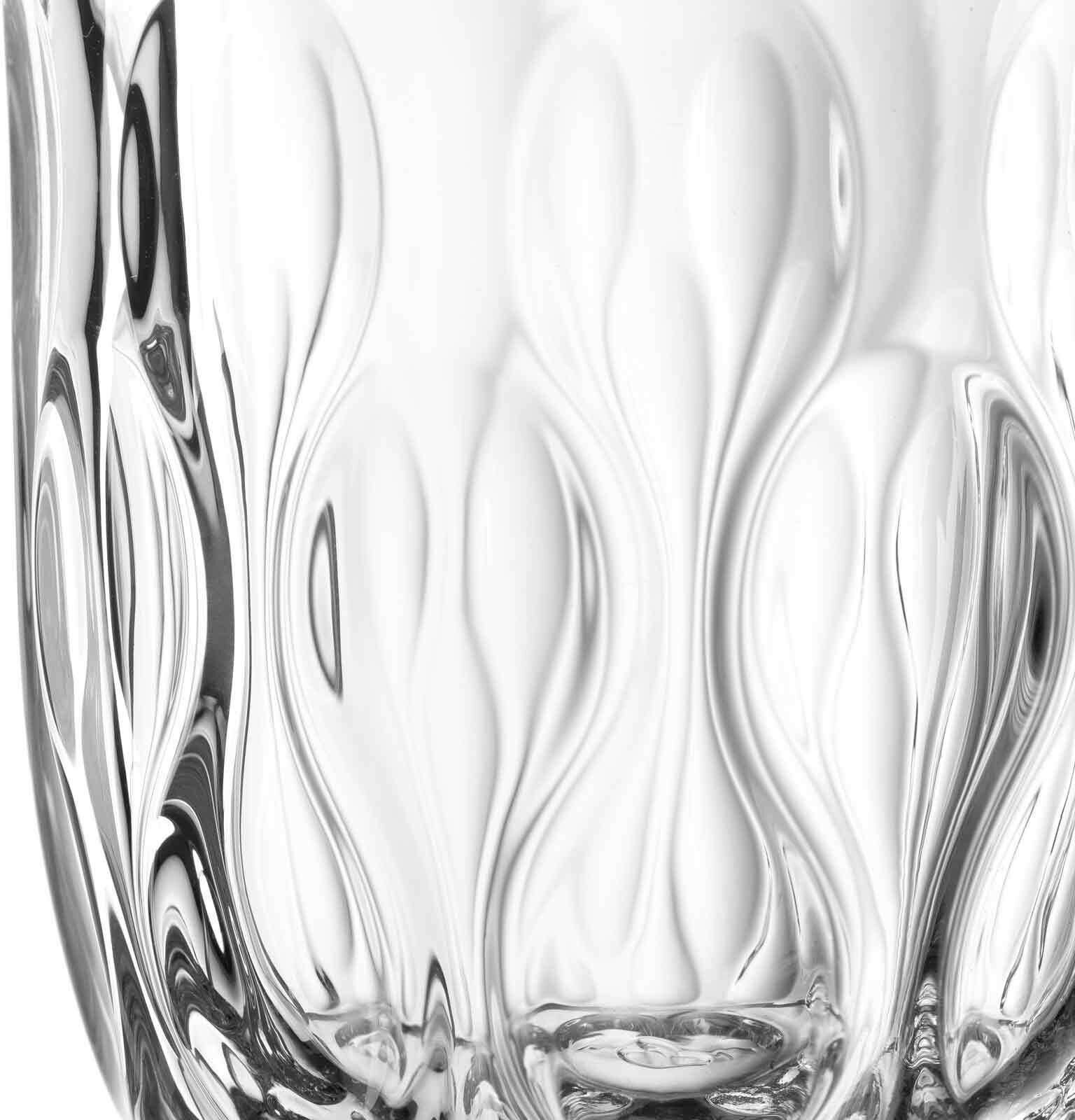 Latte-Macchiato-Glas LEONARDO "Latte Macchiato Gläser (3) Gocce 390 ml 6er Set transparent", bunt (transparent), 6 tlg., Glas, Trinkgefäße, Latte-Macchiato-Glas