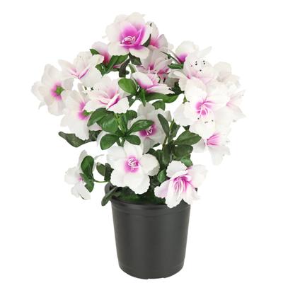 Kunstblume I.GE.A. "Kunstblume Azaleen im Topf", rosa (weiß, rosa), B:21cm H:29cm L:21cm, Polyester, Kunstpflanzen, Blume Kunstpflanze Blumendeko Tischdeko Zimmerpflanze