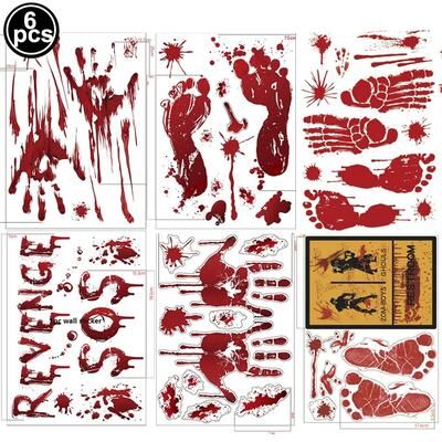 Uplift Picks Bloody Handprint Halloween Window And Wall Stickers 15