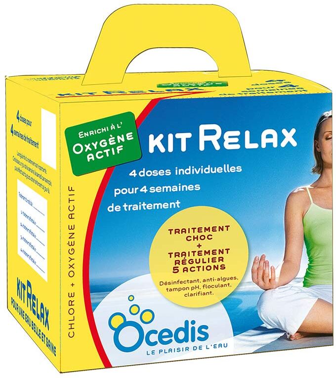 Traitement mensuel oxygène actif Ocedis KIT RELAX pour piscine 75m³