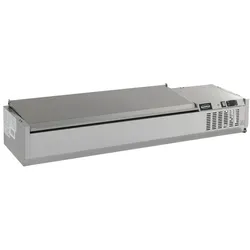 Combisteel Aufsatzkühlvitrine mit Edelstahldeckel 2000 mm – 10x 1/4 GN