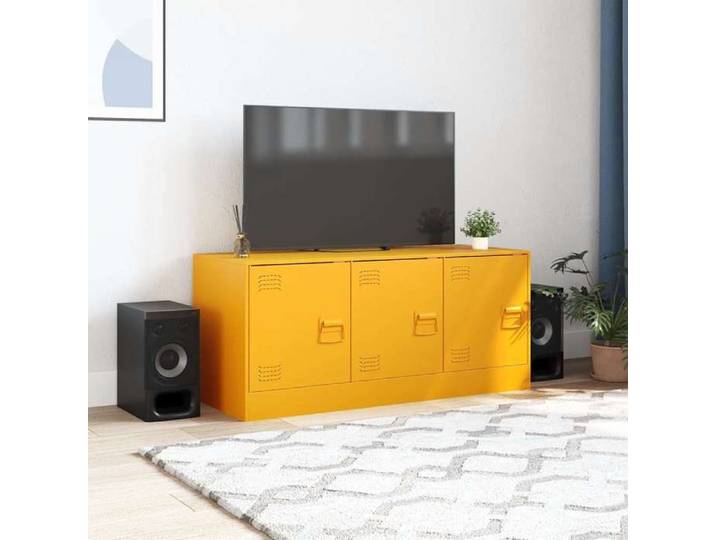 Promo 2026 Meuble TV/Cabinet - UU - MEUBLE DE SALON - ARMOIRE TV/HIFI - jaune moutarde - 99x39x44cm acier - M9962238