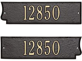 Signature Mailbox Post Plaques, Set Of Two - Black/Gold - Grandin Road