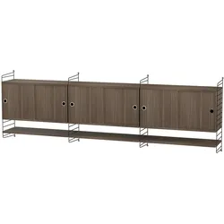 Sideboard wandmontage mit Regalböden Schwarz Walnuss