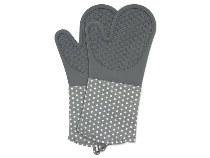 Topfhandschuhe WENKO Modell Silikon , grau, Baumwolle, Silikon, Topflappen, Topfhandschuhe, Ofen- und Grillhandschuhe, Hitzeschutz, Baumwollinnenseite, 1 Paar