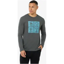 Super Natural, Herren, Sportshirt, Swiss Lodge (S), Grau, S