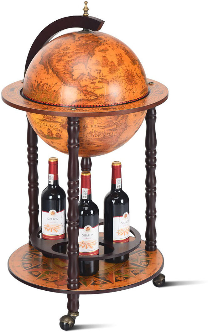 Astoria Grand Wood Globe Bar Orange