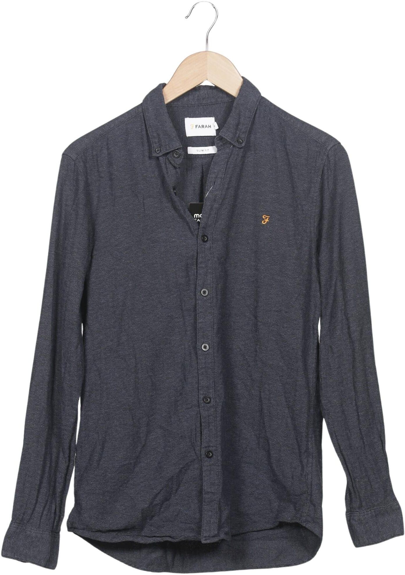 Farah Herren Hemd, Marineblau, Gr. M, Baumwolle - Second Hand