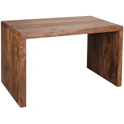 SCHREIBTISCH Massivholz Ablage Landhausstil BOHA, Dunkelbraun 120x60x76 cm
