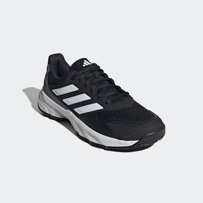 Tennisschuh ADIDAS PERFORMANCE "COURTJAM CONTROL 3", Herren, Gr. 46, schwarz-weiß (core schwarz, ftwr weiß, grau four), Synthetik, Textil, Schuhe, für Hartcourt, All-Court