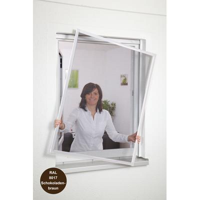 Insektenschutz-Fensterrahmen HECHT INTERNATIONAL "Basic", braun (rahmen: braun gewebe: anthrazit), B:100cm H:120cm, Insektenschutzgitter