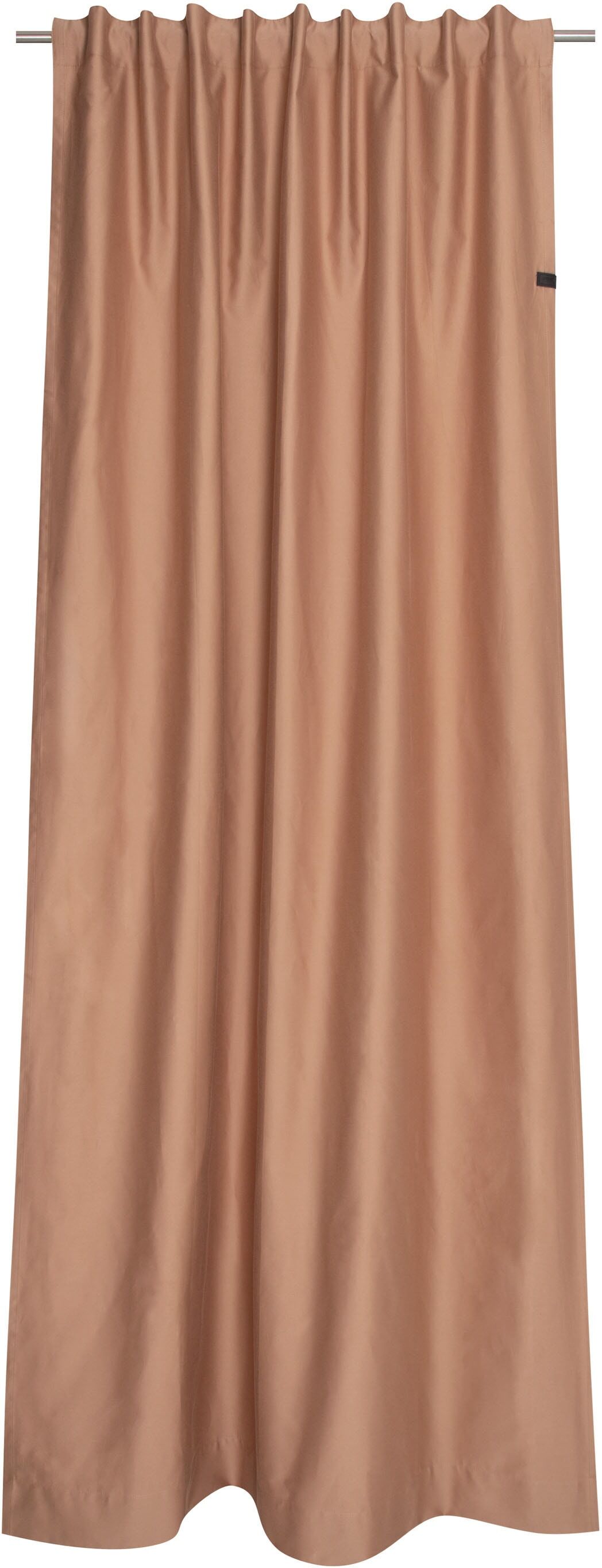 Vorhang "Soft" Gr. 1, braun (bronzefarben), B:130cm H:250cm, Jacquard, Polyester, SCHÖNER WOHNEN-KOLLEKTION, Gardinen, Vorhang, mit Lederapplikation bronzefarben 250cm, Multifunktionsband, 130cm