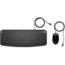 HP 250 Tastatur og mus-s??t Kabling (DE, Kabelgebunden), Tastatur, Schwarz