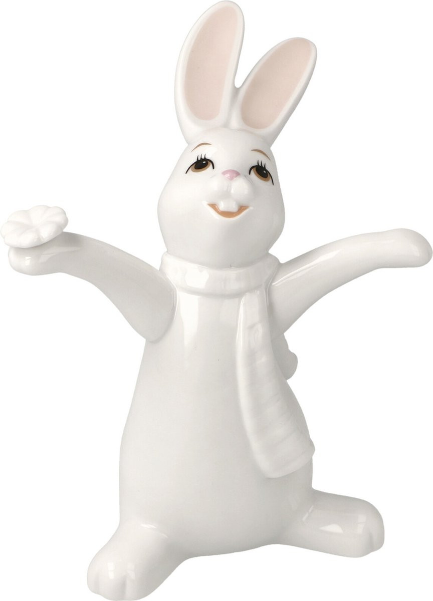Goebel Oh Happy Day Decoratief Porseleinen Haas Snow White Figuur voor Pasen - 14 cm