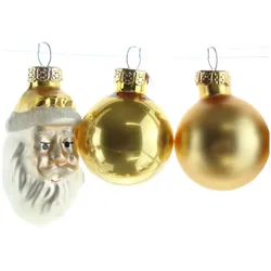 Kaemingk, Christbaumschmuck, Christbaumkugeln Figuren Mix Goldfarben aus Glas - 9er Set