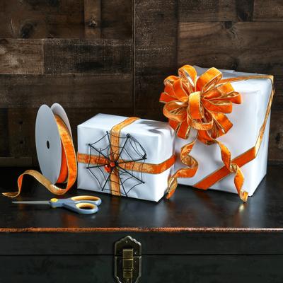 Regency International "1""X20Y Wired Velvet Ribbon With Metallic Edge"