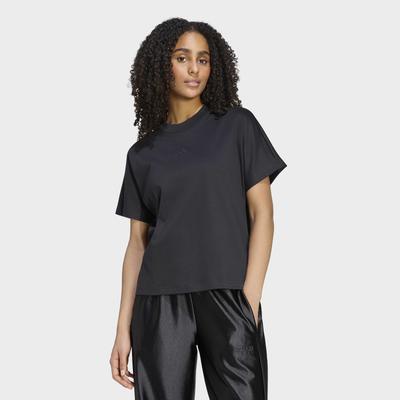 T-Shirt ADIDAS SPORTSWEAR "SOFT LUX LOCKERES", Damen, Gr. XXL, schwarz, Obermaterial: 100% Baumwolle, Rundhals, Shirts T-Shirt