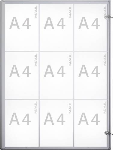 Maul Schaukasten MAULextraslim Verwendung für Papierformat: 9 x DIN A4 Innenbereich 6820908 Aluminium Silber 1 St.