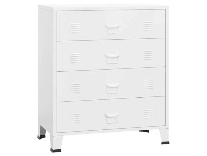 RJPLMFV Schubladenschrank aus Metall, Weiß, 4 Schubladen, 78 x 40 x 93 cm Industriedesign, belüftete Schubladen, einfache Wartung, täglicher Gebrauch, vielseitige Aufbewahrung