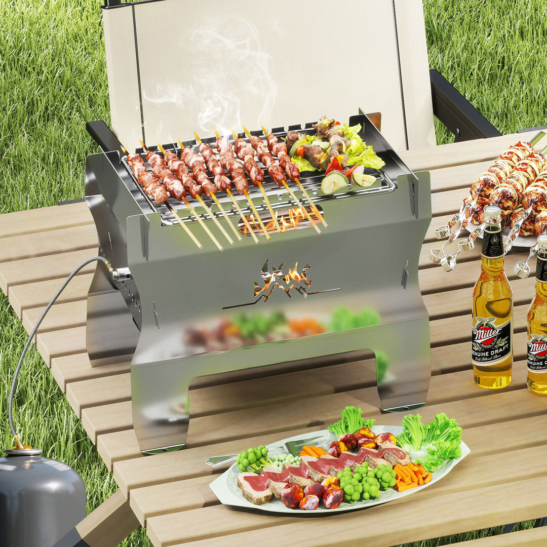 Casart 38cm W Gas & Charcoal Combo Grill White