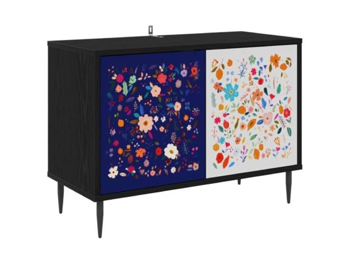 Makastle TV-Schrank 69x33x50,5 cm Schwarz Eichen-Optik