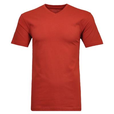 T-Shirt RAGMAN, Herren, Gr. 102, rot (rostrot, 063), Baumwolle, Rundhals, Shirts T-Shirt