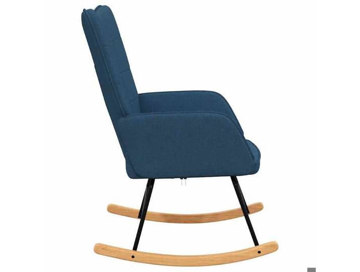 Fauteuil Allaitement - Bleu - Chaise à bascule - Rocking Chair - Bleu Tissu 61x78x98 cm F1465