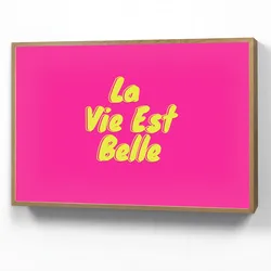 WANDLEUCHTE MIT AKKU Zitat - Retro - Rosa Farbwechsel 100x70 cm Wandlampe