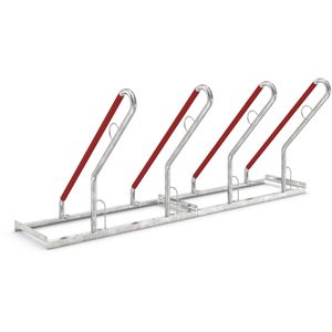 WSM Fahrradständer 0504 XBF, Bodenmontage / freistehend, Anlehnparker, Breite 200cm, für 4 Fahrräder