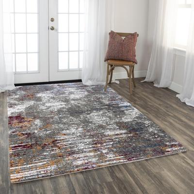 Alora Decor Sanction Abstract Static Gray and Jewel Toned Rug