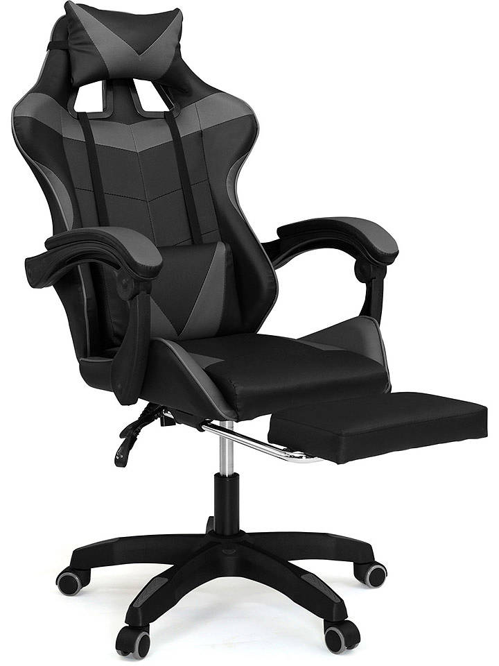 IDOMYA Factory Bürostuhl in Schwarz/ Grau- (B)62 x (H)114 x (T)63 cm - onesize